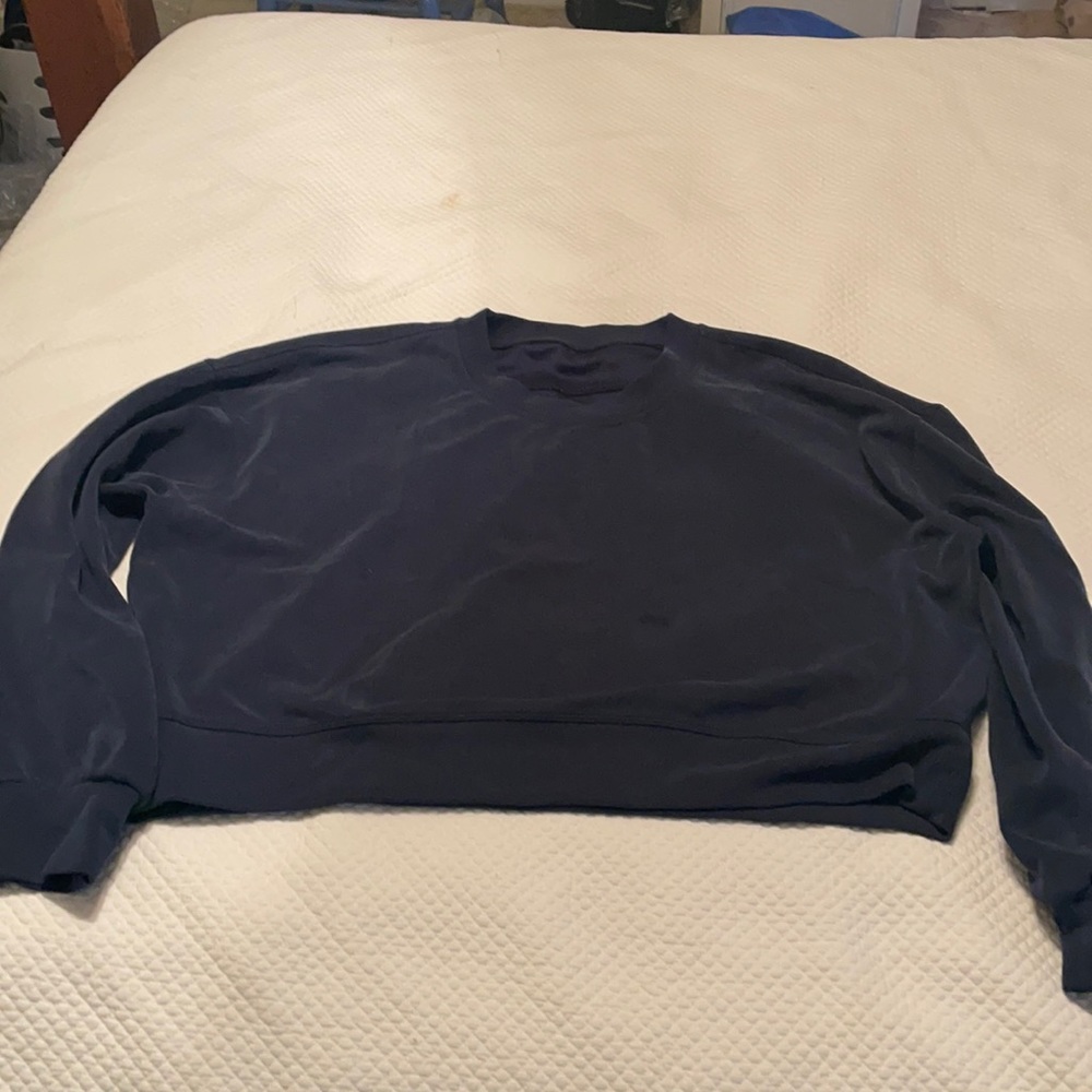 Lululemon Perfectly Oversized Cropped Crew *Softstreme* in True Navy